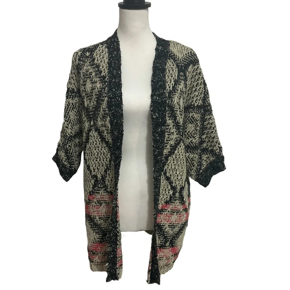 En Crème Open Knit Cardigan. Small.